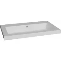 Lambini Designs Como wastafel mineraalmarmer 80cm zonder kraangat wit glans