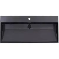 Lambini Designs Arona wastafel quartz 100cm met 2 kraangaten zwart mat