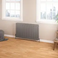 Eastbrook Keynsham paneelradiator met streep 100x60cm 1971W antraciet