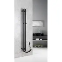 Sapho Papinado elektrische handdoekradiator 10.9x120cm zwart mat 40W