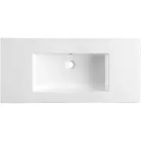 Lambini Designs Pavia wastafel keramiek 100cm zonder kraangat wit glans