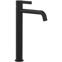 Sapho Iconic wastafelkraan met gebogen uitloop 31cm zwart mat