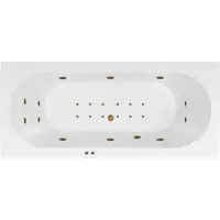 Lambini Designs Round bubbelbad 180x80cm elektronisch met 6+4+2 hydrojets en 12 aerojets goud