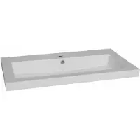Lambini Designs Varese wastafel keramiek 80cm met kraangat wit glans