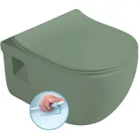 Sapho Brilla randloos toilet met zitting 36.5x53cm groen mat