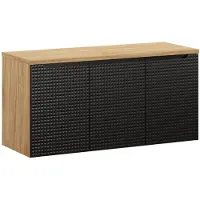 Comad Luxor Black badmeubel 120cm met 3 deuren en wastafelblad
