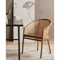 Nordal Mosso eetkamerstoel bruin rotan 58x54x77cm