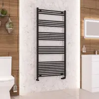 Eastbrook Wendover handdoekradiator 75x160cm 1041W zwart mat