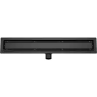 Mueller Black douchegoot met tegelrooster en flens 80x7cm mat zwart