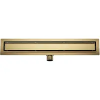 Mueller Gold douchegoot met tegelrooster en flens 70x7cm geborsteld messing