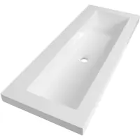 Brauer Spring wastafel mineraalmarmer 100cm zonder kraangat wit glans