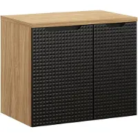 Comad Luxor Black badmeubel 70cm met 2 deuren en wastafelblad
