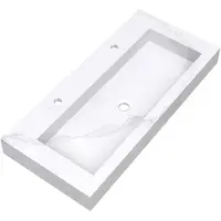 Brauer Coral wastafel marmerlook 100cm met 2 kraangaten calacatta gold
