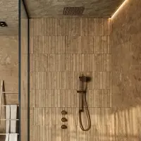 Saniclear Plus inbouw regendouche met inbouw douchekop 30x30cm en glijstang verouderd messing