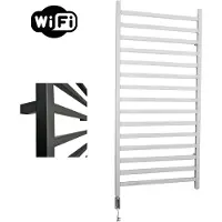 Sanicare Moda elektrische radiator 60x160cm wit mat met WiFi en thermostaat links zwart