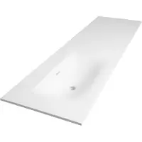 Brauer Glacier wastafel fine stone 160cm links zonder kraangat wit mat