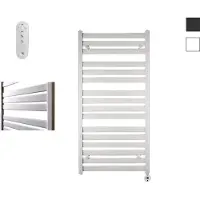 Sanicare Moda elektrische radiator 60x120cm wit mat met afstandsbediening en thermostaat wit rechtsonder
