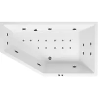 Lambini Designs Florence bubbelbad 160x90cm elektronisch rechts met 6+4+2 hydrojets en 12 aerojets RVS