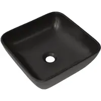 Sanicare Quattro keramische waskom 40x40cm zwart mat
