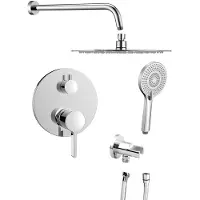 Sapho Iconic inbouw regendouche 30cm met wandarm en handdouche chroom