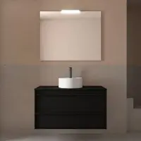 Muebles Resh badmeubel 100cm met 2 lades en toppaneel zwart mat