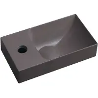 Sapho Piccolino fontein beton kraangat links 31x17cm donkerbruin