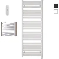Sanicare Moda elektrische radiator 60x160cm wit mat met afstandsbediening en thermostaat wit rechtsonder