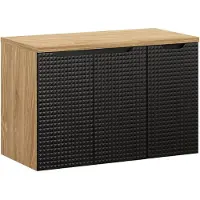 Comad Luxor Black badmeubel 90cm met 3 deuren en wastafelblad