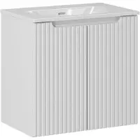 Comad Nova White badkamermeubel 60x40cm wit met 2 deuren en wastafel 1 kraangat