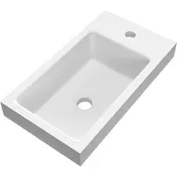 Brauer Solar Medium fontein mineraalmarmer 40x22cm met kraangat wit mat