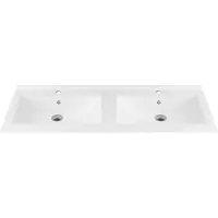 SaniGoods Hayat dubbele wastafel met 2 kraangaten 120x45cm wit