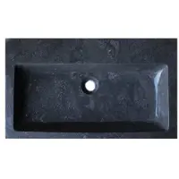 Lambini Designs Novara compacte wastafel natuursteen 80cm zonder kraangat