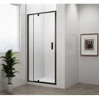 Sapho Polysan Easy Black douche draaideur helder glas 90x190cm zwart mat
