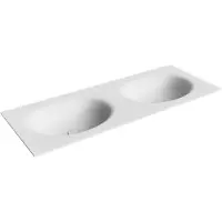 Mondiaz Moon inbouw wastafel solid surface 120cm zonder kraangaten talc
