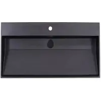 Lambini Designs Arona wastafel quartz 80cm met kraangat zwart mat