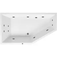 Lambini Designs Florence bubbelbad 160x90cm elektronisch links met 6+4+2 hydrojets RVS