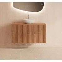 Gliss Design Hybris badkamermeubel met ribbelfront 100cm pure