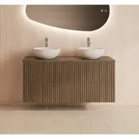 Gliss Design Hybris badkamermeubel met ribbelfront 120cm ash grey