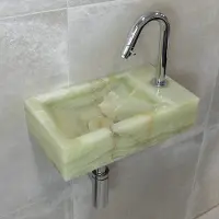 Saniclear Green Onyx fonteinset met gebogen kraan in chroom