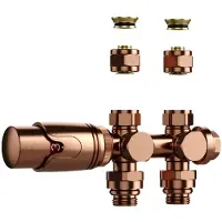 SaniGoods thermostatische radiatorkraan recht 1/2"x16 M30 koper geborsteld
