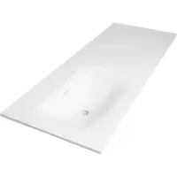 Brauer Glacier wastafel fine stone 120cm links zonder kraangat wit mat