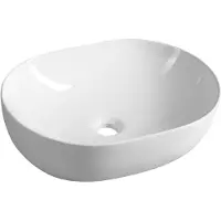Aqualine keramische wasbak zonder overloop 49x36cm wit