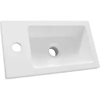 Brauer Solar Slim fontein mineraalmarmer 40x22cm met kraangat wit glans