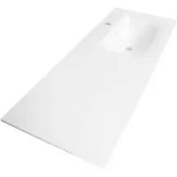 Brauer Glacier wastafel fine stone 120cm rechts met kraangat wit glans