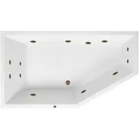 Lambini Designs Florence bubbelbad 160x90cm elektronisch links met 6+4+2 hydrojets rose goud