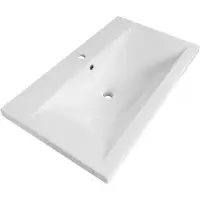 Brauer Halo wastafel keramiek 80cm met kraangat wit glans