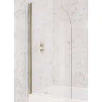 Eastbrook Designer badwand met ronde hoek 80x140cm messing geborsteld
