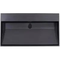 Lambini Designs Arona wastafel quartz 80cm zonder kraangat zwart mat
