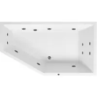 Lambini Designs Florence bubbelbad 160x90cm elektronisch rechts met 6+4+2 hydrojets RVS