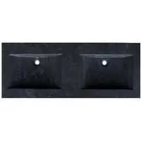 Lambini Designs Novara wastafel natuursteen 120cm dubbel zonder kraangaten